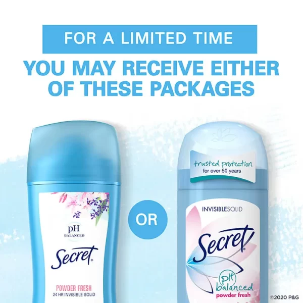 Secret invisible solid ph balanced powder fresh antiperspirant and deodorant,59g - Image 2