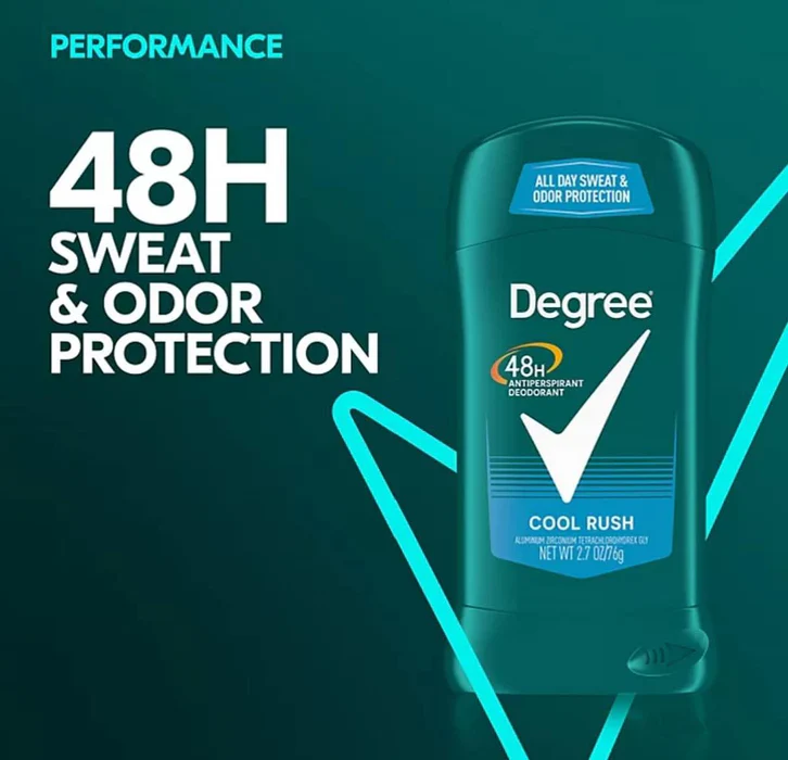 Degree Antiperspirant Deodorant,  48-Hour Sweat and Odor Protection, Cool Rush - Image 3