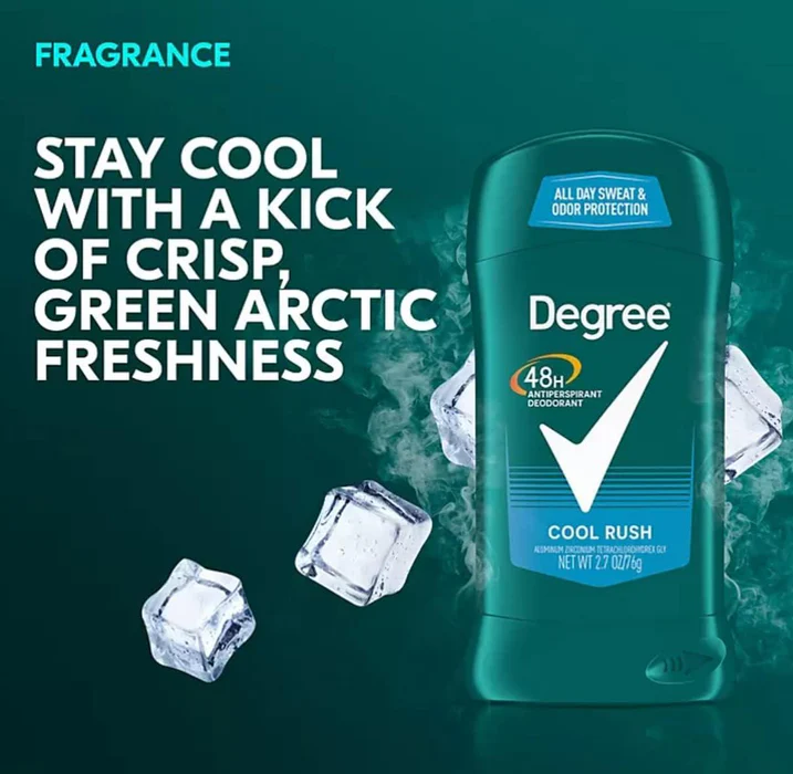Degree Antiperspirant Deodorant,  48-Hour Sweat and Odor Protection, Cool Rush - Image 4